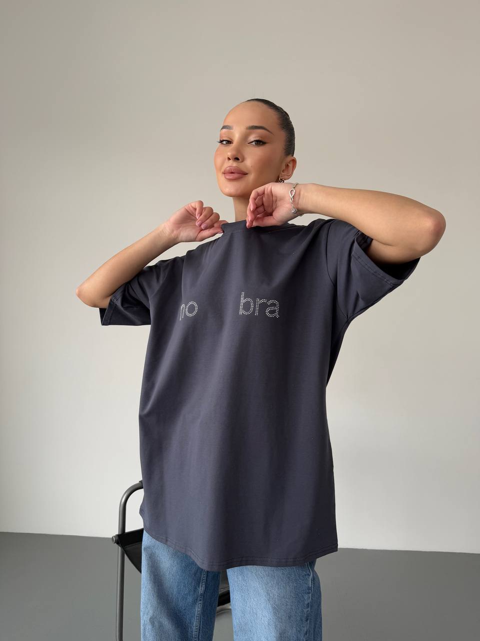 NO BRA marškinėliai