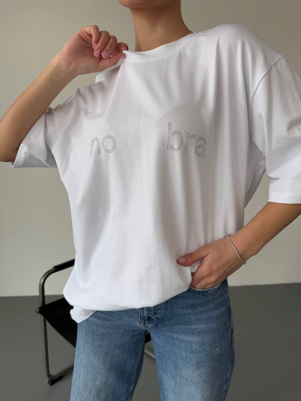 NO BRA marškinėliai