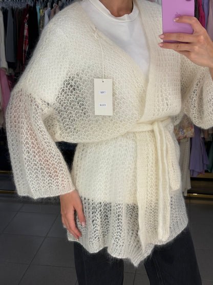 Surišamas kid mohera kardiganas