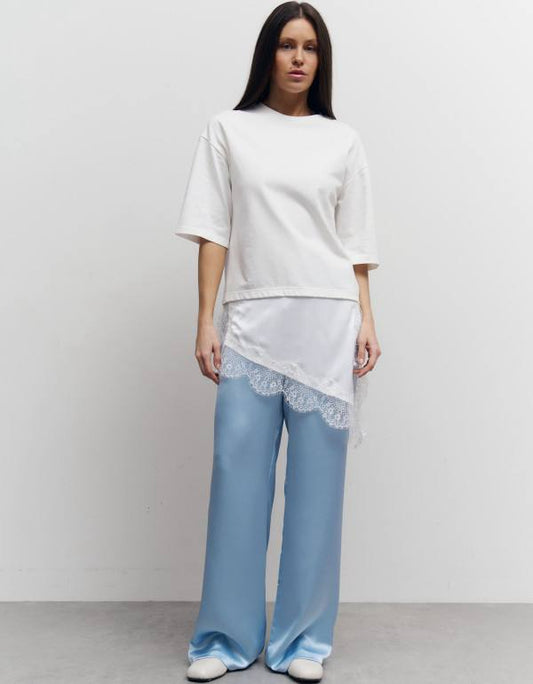 Marškinėliai su gipiūro detale